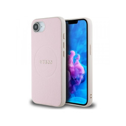 Guess iPhone 16e pink Grained Ring MagSafe