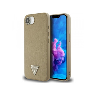 Guess iPhone 16e brown Grained Triangle MagSafe