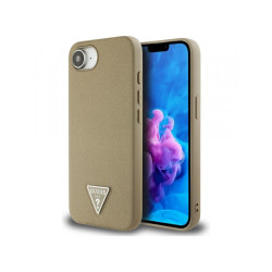 Guess iPhone 16e brown Grained Triangle MagSafe