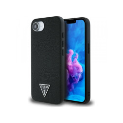 Guess iPhone 16e black Grained Triangle MagSafe