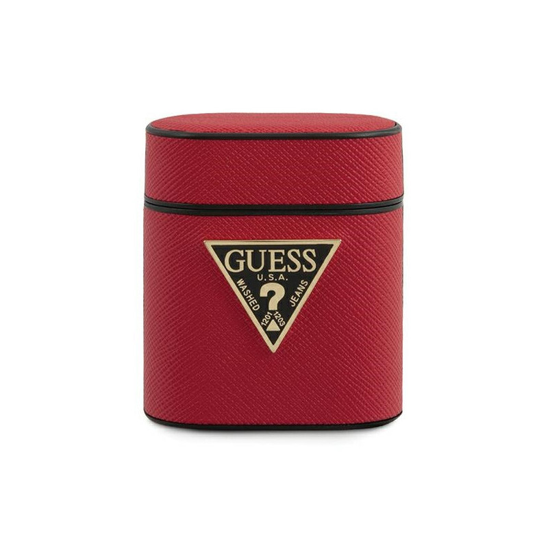 Guess AirPods cover red Saffiano