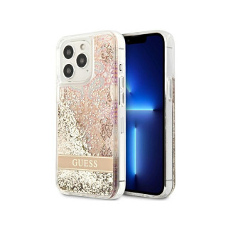 Guess Coque rigide dorée pour iPhone 13/13 Pro paillettes liquides paisley