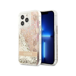 Guess Coque rigide dorée pour iPhone 13/13 Pro paillettes liquides paisley
