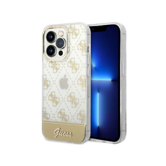 Guess iPhone 14 Pro gold hardcase 4G Pattern Script