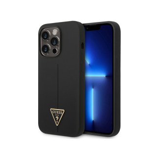 Guess iPhone 14 Pro Max black hardcase Silicone Triangle