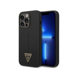 Guess iPhone 14 Pro Max black hardcase Silicone Triangle