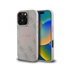 Guess iPhone 16 Pro Max pink 4G Circle Classic Logo MagSafe