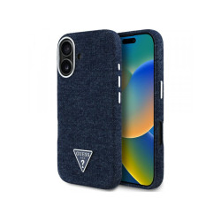 Guess iPhone 16 blue Denim Triangle Logo MagSafe