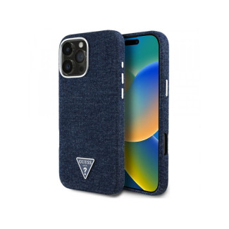 Guess iPhone 16 Pro Max blue Denim Triangle Logo MagSafe