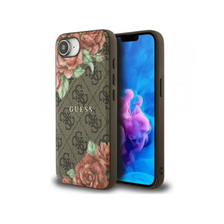 Guess iPhone 16e brown 4G Flowers Print MagSafe