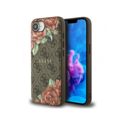 Guess iPhone 16e brown 4G Flowers Print MagSafe