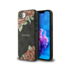 Guess iPhone 16e black 4G Flowers Print MagSafe