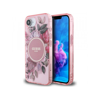 Guess iPhone 16e pink IML Flowers MagSafe