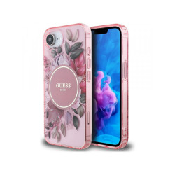 Guess iPhone 16e pink IML Flowers MagSafe