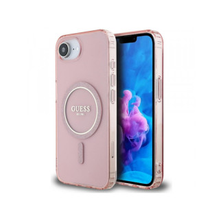 Guess iPhone 16e pink IML Glitter Circle MagSafe
