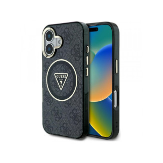 Guess iPhone 16 black IML Metal Glitter 4G Circle Triangle MagSafe