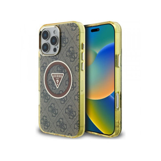 Guess iPhone 16 Pro Max brown IML Metal Glitter 4G Circle Triangle MagSafe