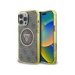 Guess iPhone 16 Pro Max brown IML Metal Glitter 4G Circle Triangle MagSafe