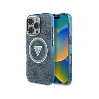 Guess iPhone 16 Pro Max blue IML Metal Glitter 4G Circle Triangle MagSafe
