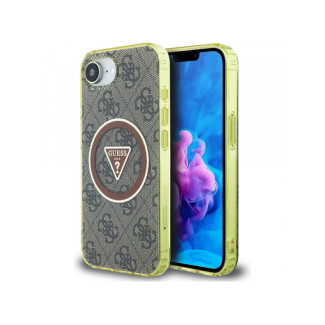 Guess iPhone 16e brown IML Metal Glitter 4G Circle Triangle MagSafe