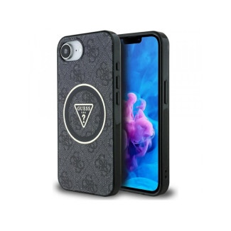 Guess iPhone 16e black IML Metal Glitter 4G Circle Triangle MagSafe