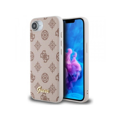 Guess iPhone 16e brown Peony Script Logo MagSafe