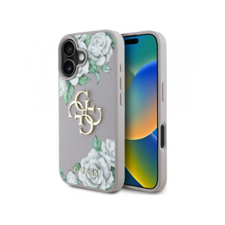 Guess iPhone 16 purple Grained Roses Big 4G logo