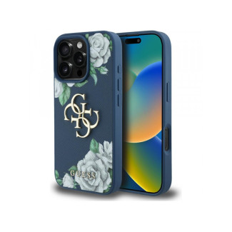 Guess iPhone 16 Pro Max blue Grained Roses Big 4G logo