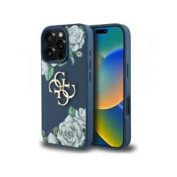 Guess iPhone 16 Pro Max blue Grained Roses Big 4G logo