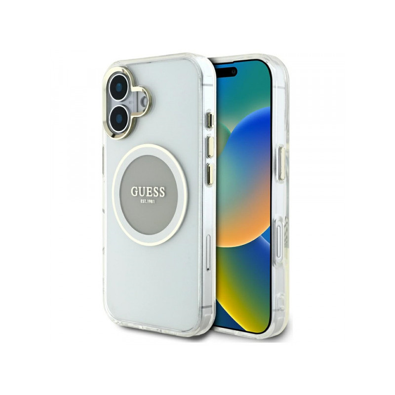 Guess iPhone 16 grey IML Metal Colored Circle Classic Logo MagSafe Guess iPhone 16 grey IML Metal Colored Circle Classic Logo MagSafe