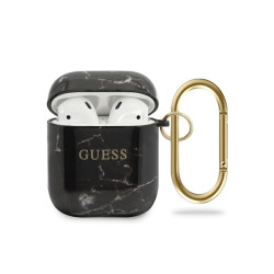 Guess AirPods cover black Marble Collection