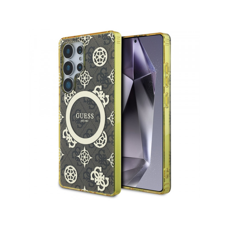 Guess Samsung S25 Ultra brown 4G Background Gold Elec. Peony Pattern MagS.