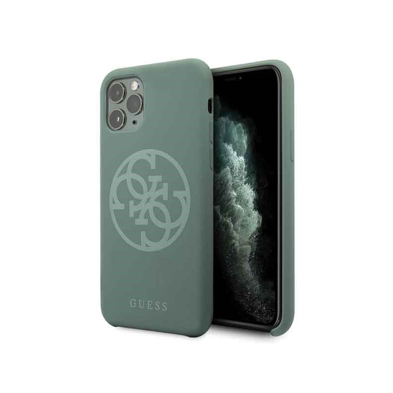 Guess iPhone 11 Pro khaki hardcase Silicone 4G Tone On Tone