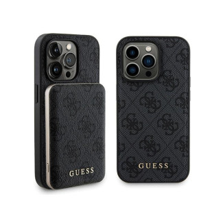 Guess SET iPhone 13 Pro black case 4G Metal Logo MagS. + Powerbank 5000mAh