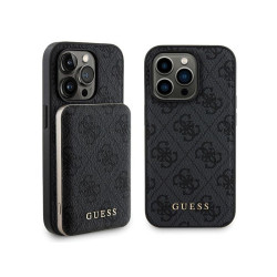 Guess SET iPhone 13 Pro black case 4G Metal Logo MagS. + Powerbank 5000mAh