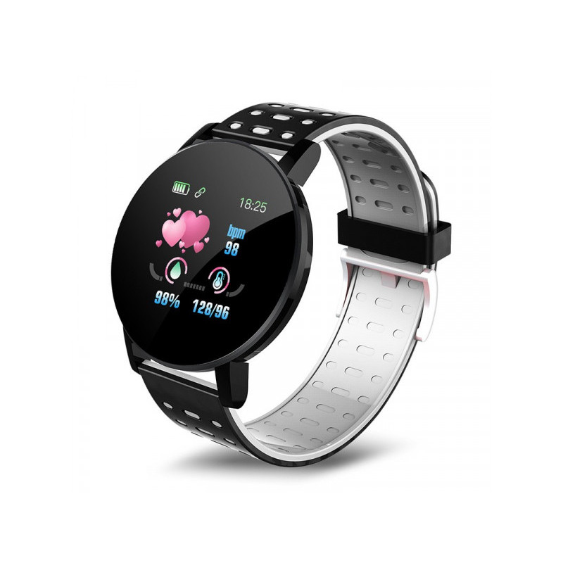 Bracelet connecté de santé smart band 119 plus noir/blanc