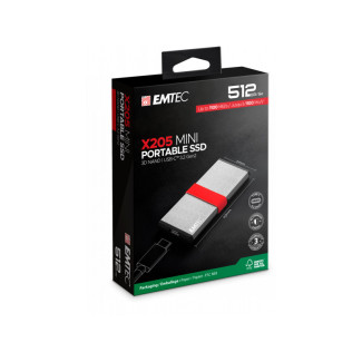 Emtec Disque SSD externe X205 Mini 3D NAND 512 Go rouge - USB 3.2 Gen2