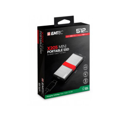 Emtec Disque SSD externe X205 Mini 3D NAND 512 Go rouge - USB 3.2 Gen2