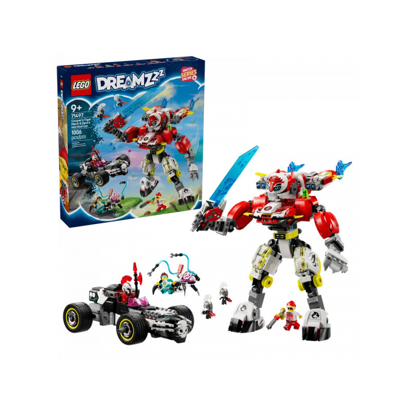 LEGO DreamZzz - Cooper´s Tiger Mech and Zero´s Hot Rod (71497) LEGO DreamZzz - Cooper´s Tiger Mech and Zero´s Hot Rod (71497)