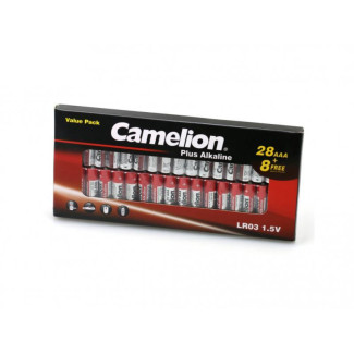 Camelion Pack de 28 + 8 Piles  LR03 Micro AAA Plus Alkaline 