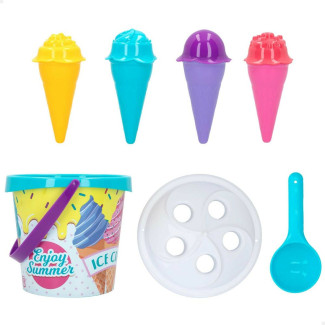 Set de Juguetes de Playa Colorbaby Ø 18 cm 11 Piezas Helado Polipropileno (15 Unidades)