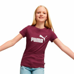 Maglia a Maniche Corte per Bambini Puma Ess Logo Rosso Granato