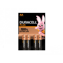 Duracell Pack de 4 piles Alkaline Plus Extra Life MN1500/LR06 Mignon AA 