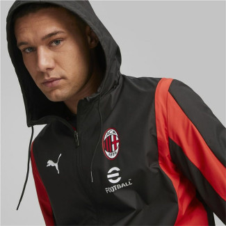 Sportjackefür Herren Puma Ac Milan Prematch Schwarz Rot