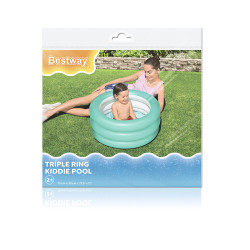 Bestway Piscine Gonflable Enfants 3 Anneaux Couleur Assortie 70x30 cm +2 Ans Jardin 51033