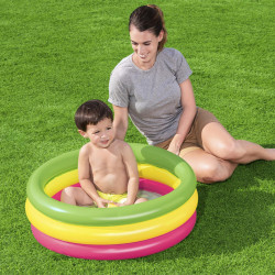 Bestway Piscina Hinchable Infantil 3 Aros Suelo Acolchado 70x24 cm +2 Años Jardin 51128