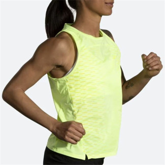 Maglia Smanicata da Donna Brooks Sprint Free 2.0 Giallo