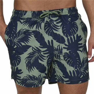 Herren Badehose Only & Sons Onsted Life Flower 2 grün