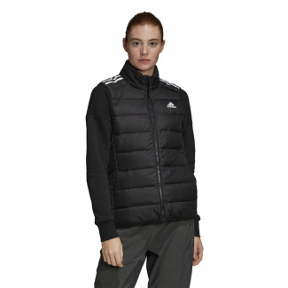 Sportjacke für Frauen Adidas Ess Down Weiß Schwarz Weste