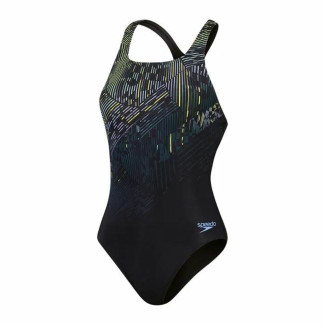 Costume da Bagno Bambina Speedo Digital Printed Medalist Nero